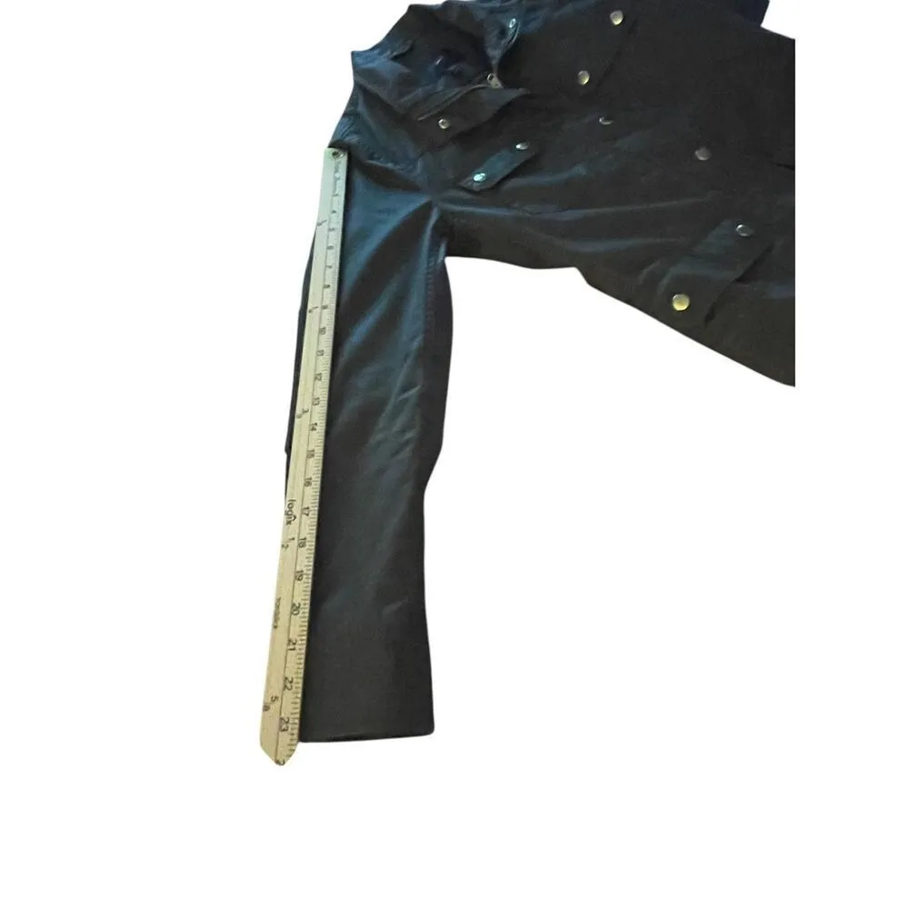 JCrew Women’s Downtown Field Jacket Green Waxed Cotton Size S - Image 10