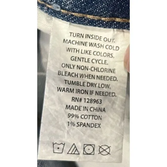 Indigo Rein Button Fly Distressed Acid Wash Jean Shorts Size‎ 9 Mid Rise Raw Hem - Image 7