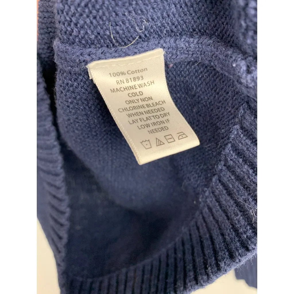 Liz Claiborne Womens Cable Knit V-Neck Sweater XXS Blue Cotton - Image 5