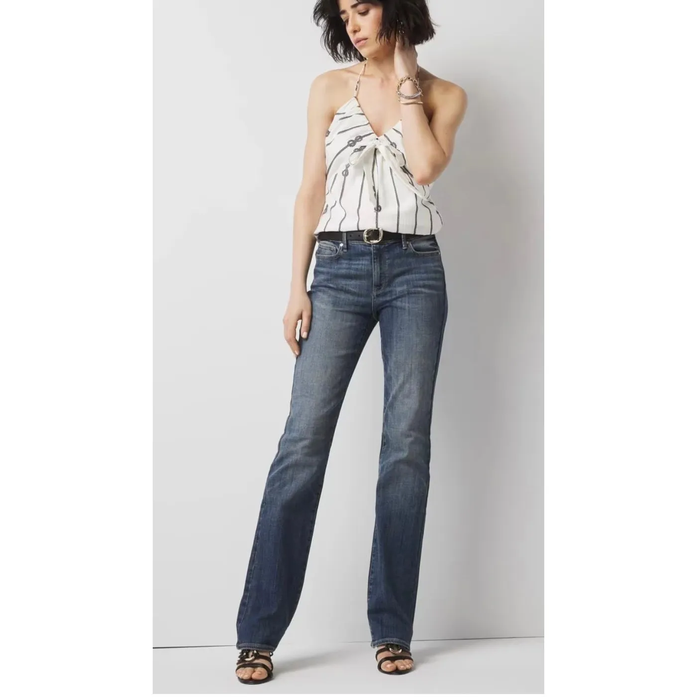 White House Black Market Plus Mid-Rise‎ Everyday Soft Bootcut Jeans Blue Size 14 - Image 3