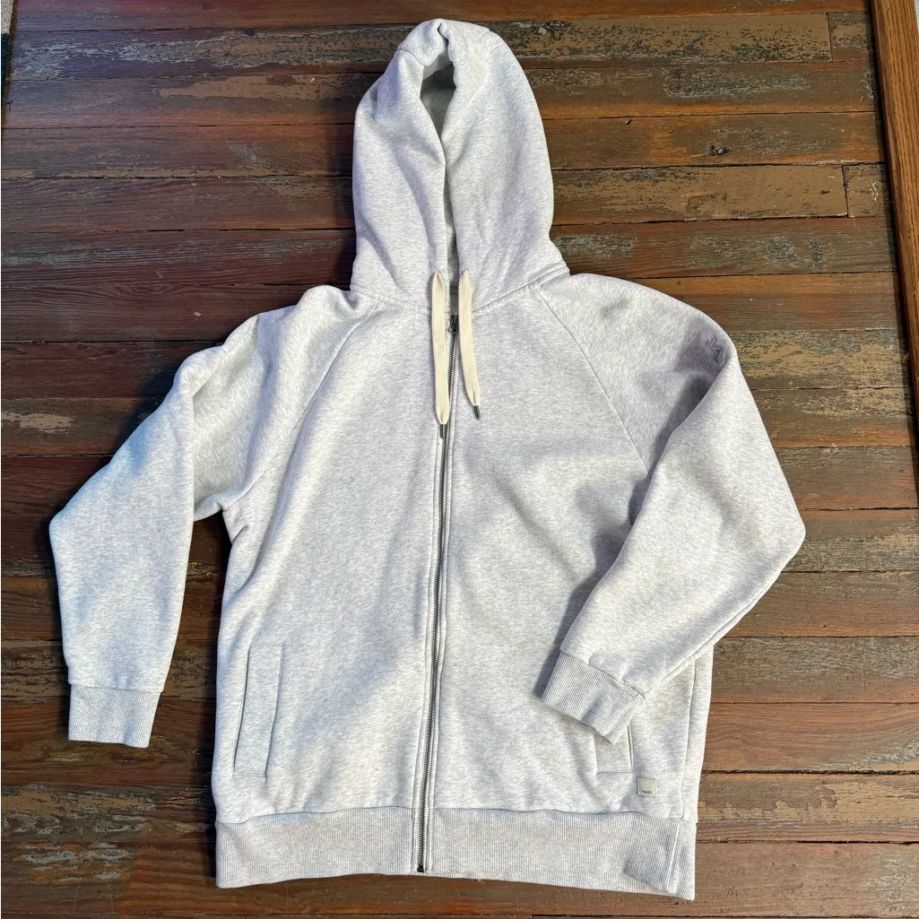 Vuori Restore Full Zip Oversized Athleisure Hoodie in Pale Grey Heather Sz L 🧡🍄 - Image 7