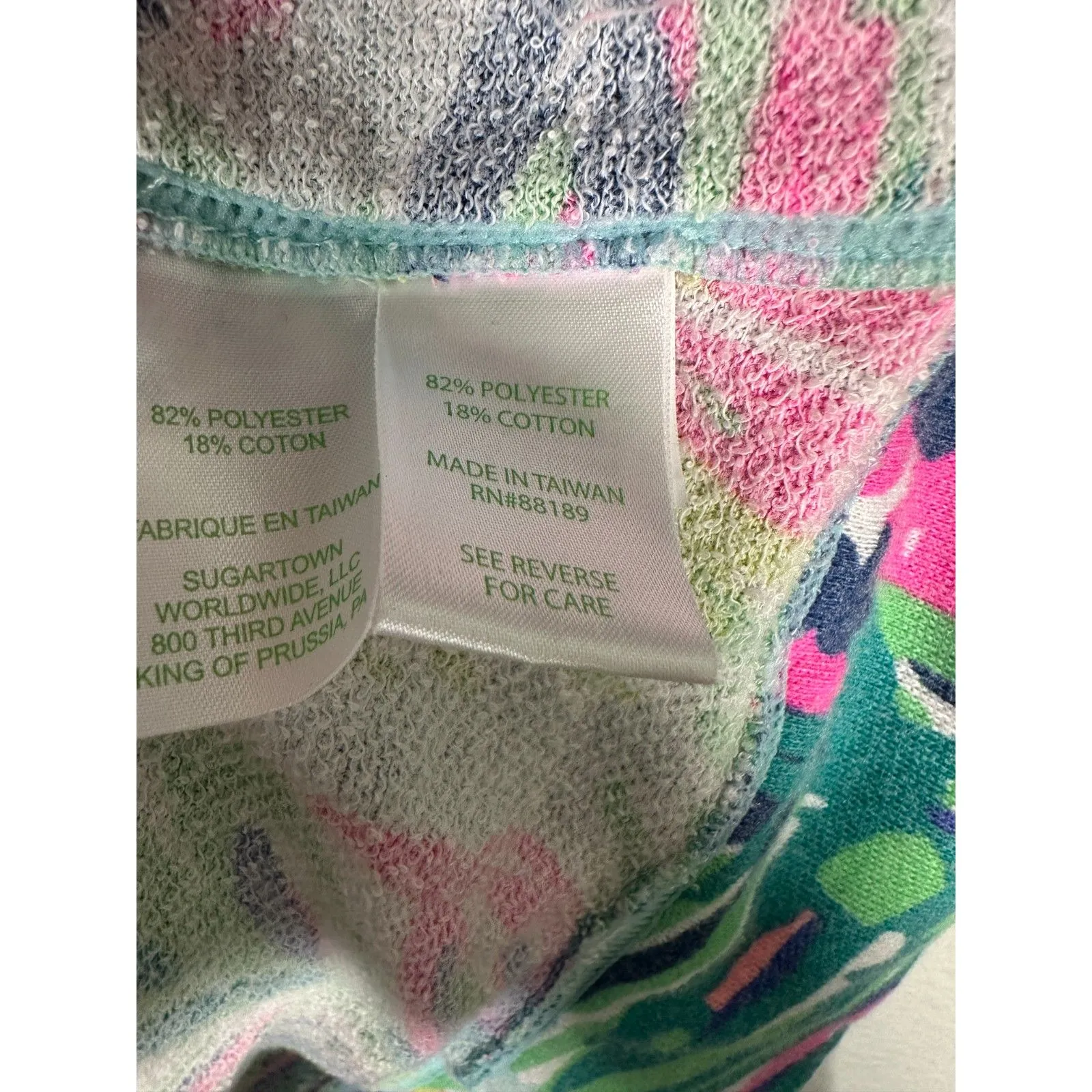 Lilly Pulitzer Island Time Hillary Pullover Terry Long Sleeve Mock Shirt Large - Image 4