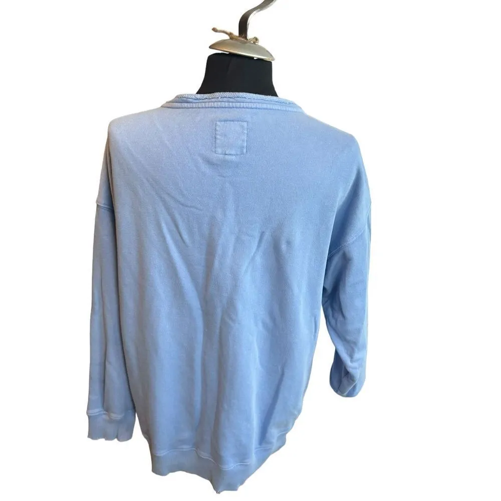 Aerie lace up light blue sweatshirt size small - Image 3