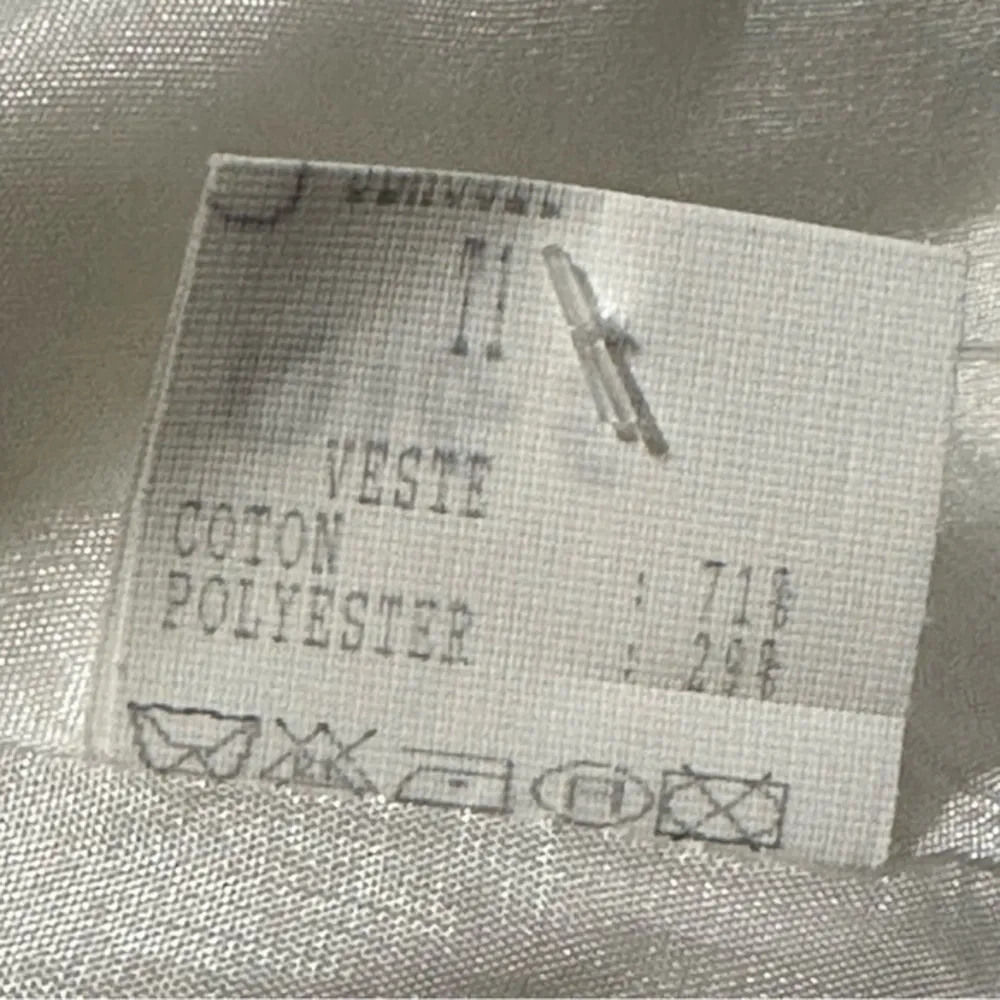 Digs NYC Vintage Women’s Size S White Short Puff Sleeve Button Front Jacket - Image 8