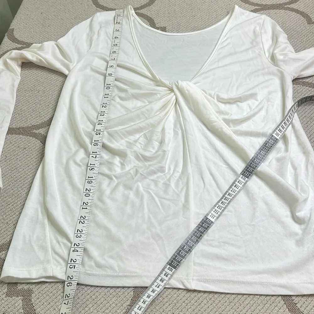 Athleta Waterfall front Long Sleeve top bright white, size medium - Image 7