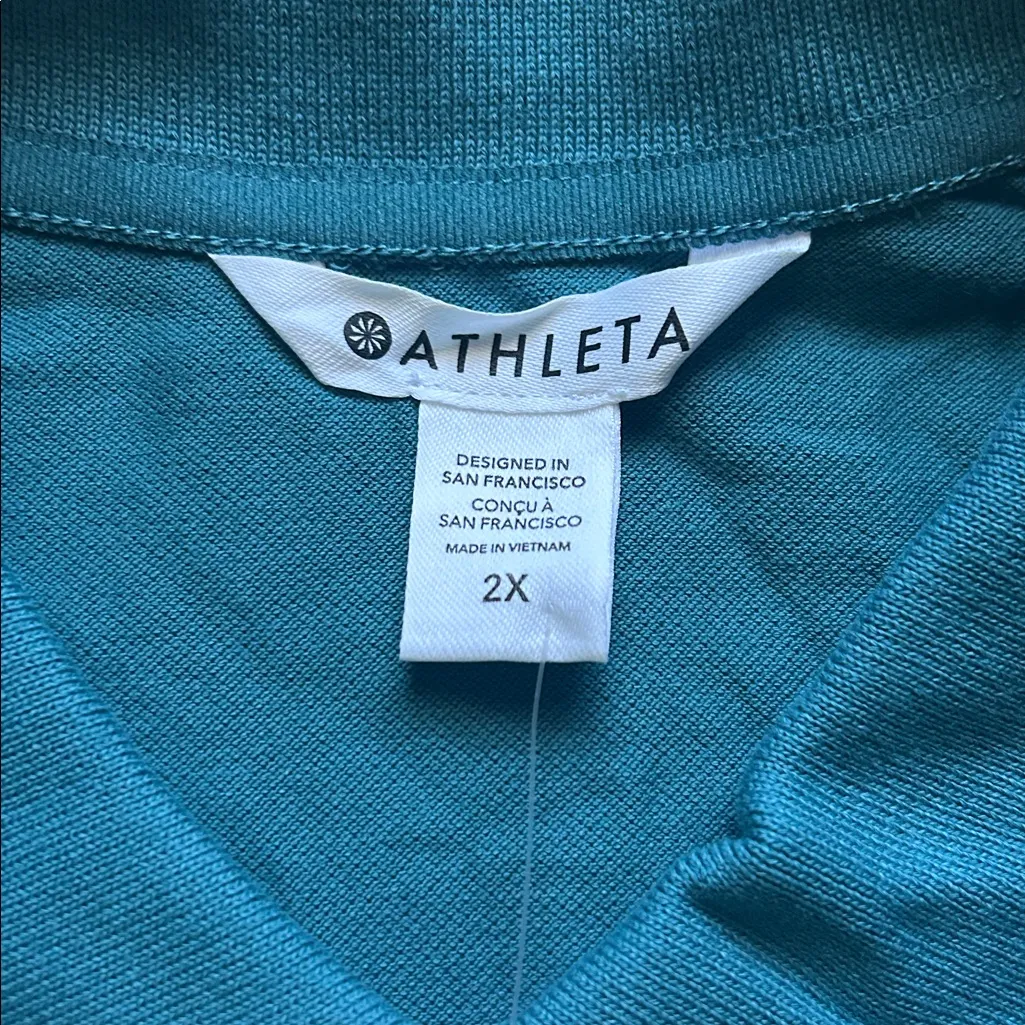 Athleta Pique Short Sleeve Polo Top - Image 4