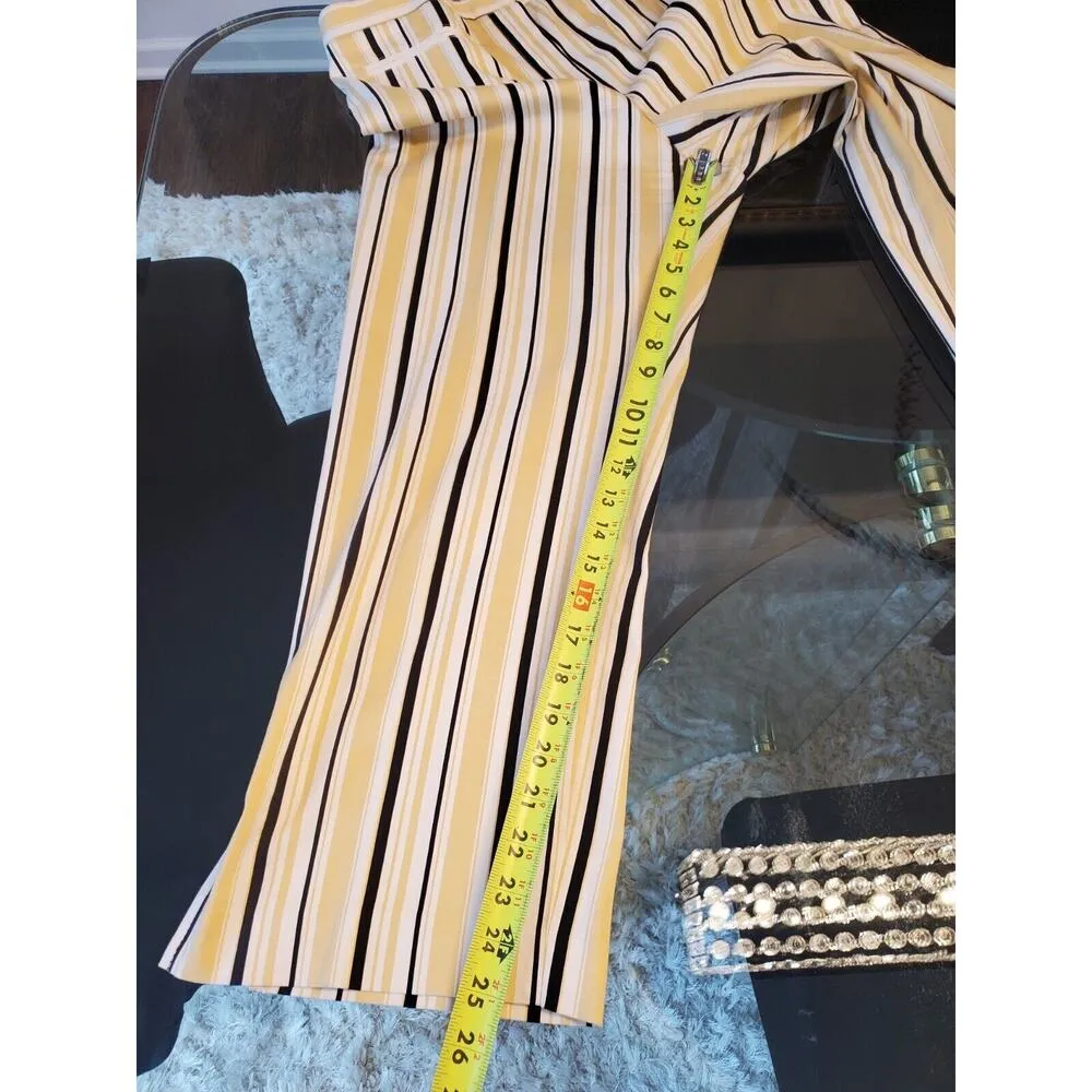 Sport Collection Striped Long Sleeve Collared Shirt & Pant 2 Piece Suit Size M Yellow Size M - Image 11