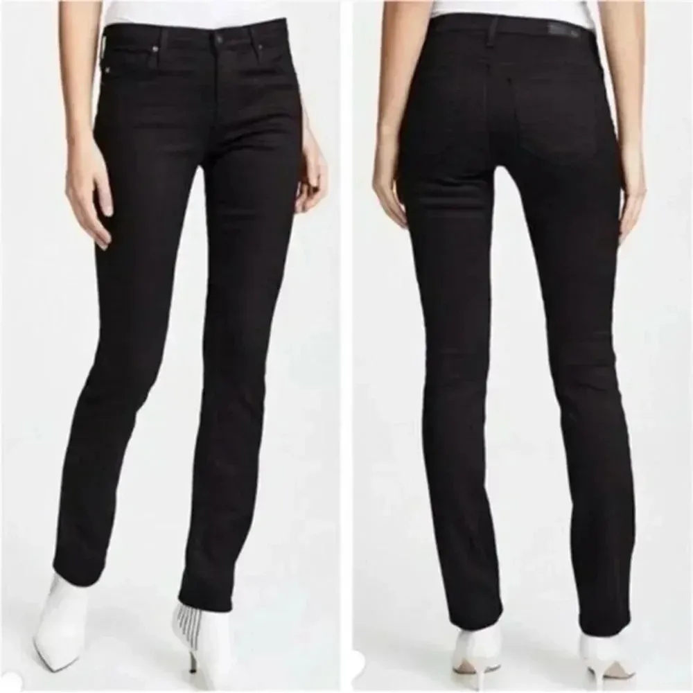 Ag Adriano Goldschmield The Harper Essential Straight Leg Jeans in Black Size 28 - Image 3