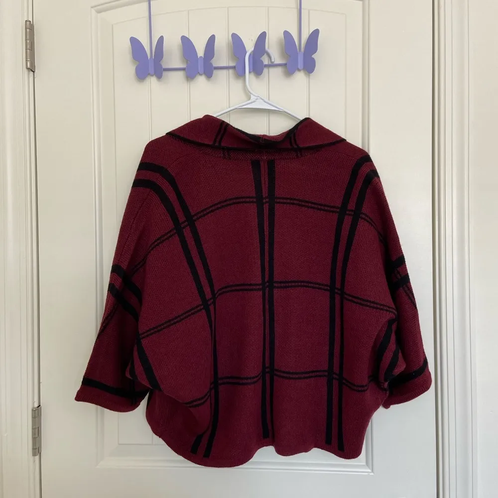 EUC | Retrology women’s burgundy & black checkered pattern cardigan sweater — PS Red Size undefined - Image 6