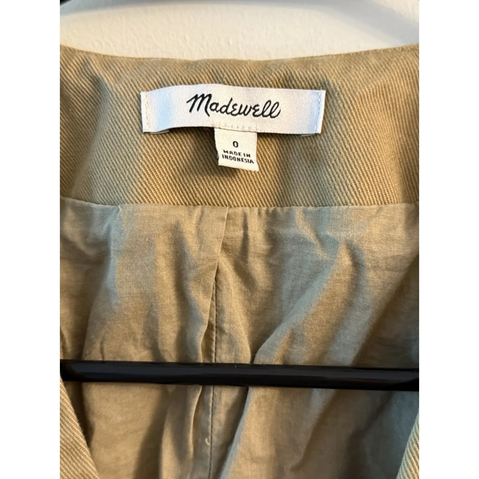 MADEWELL Button-Front Vest (Re)generative Chino Womens Sz 0 Dark‎ Khaki Twill - Image 3