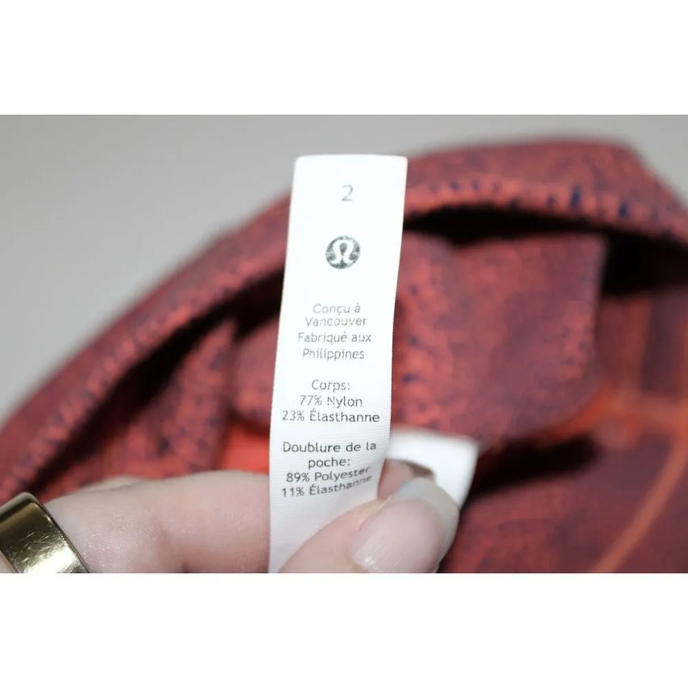 Womens Lululemon Wunder Train High-Rise Tight Leggings Orange Navy Blue Size 2 - Image 6