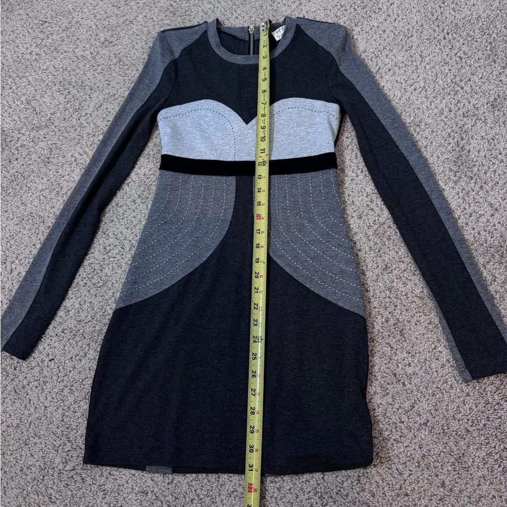 Torn by Ronny Kobo Contour Illusion Bodycon Dress XS Gray Quiet Luxury Office - Image 11