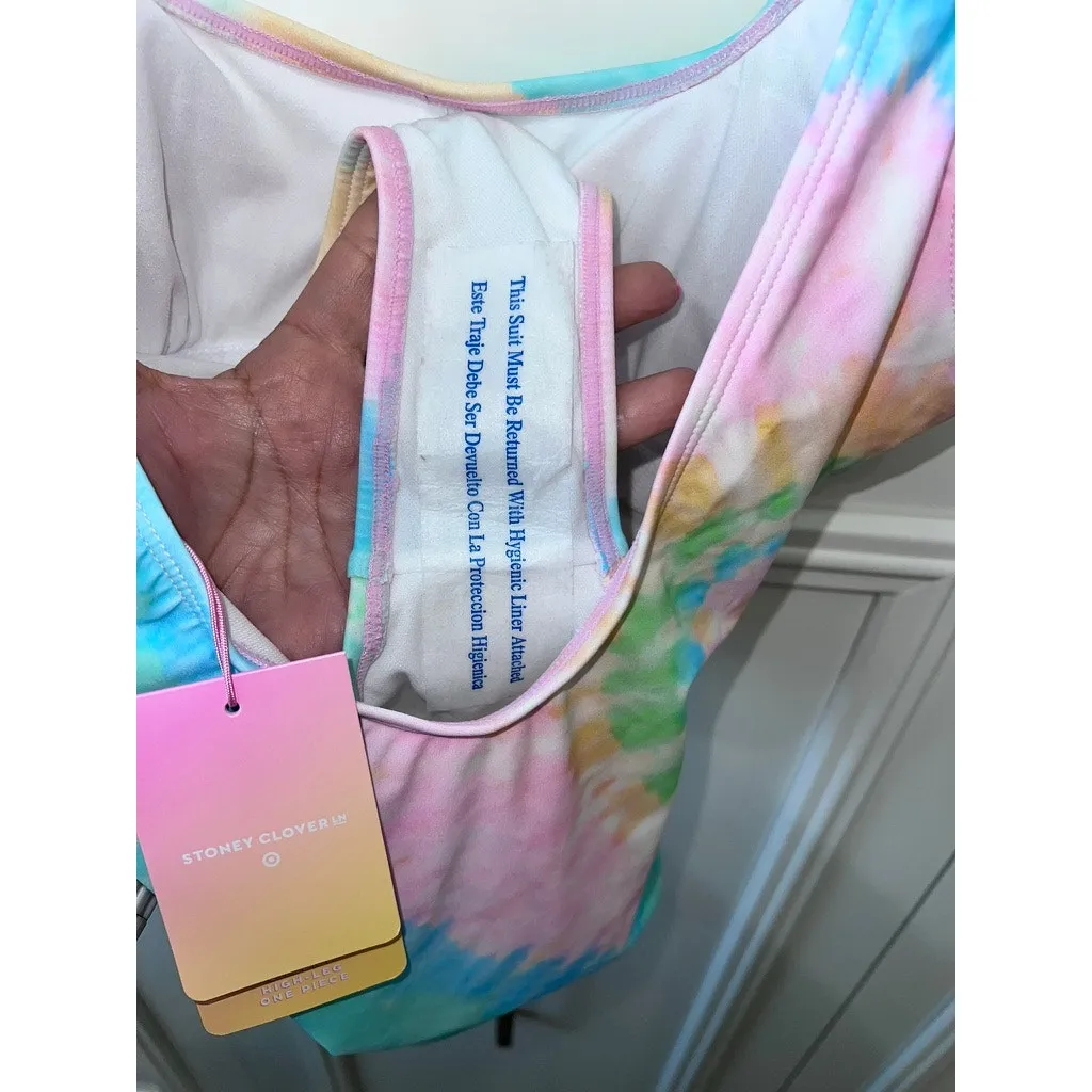 NWT Stoney Clover Lane Women's Tie-Dye One Piece Swimsuit Size Small Multicolor - Image 7