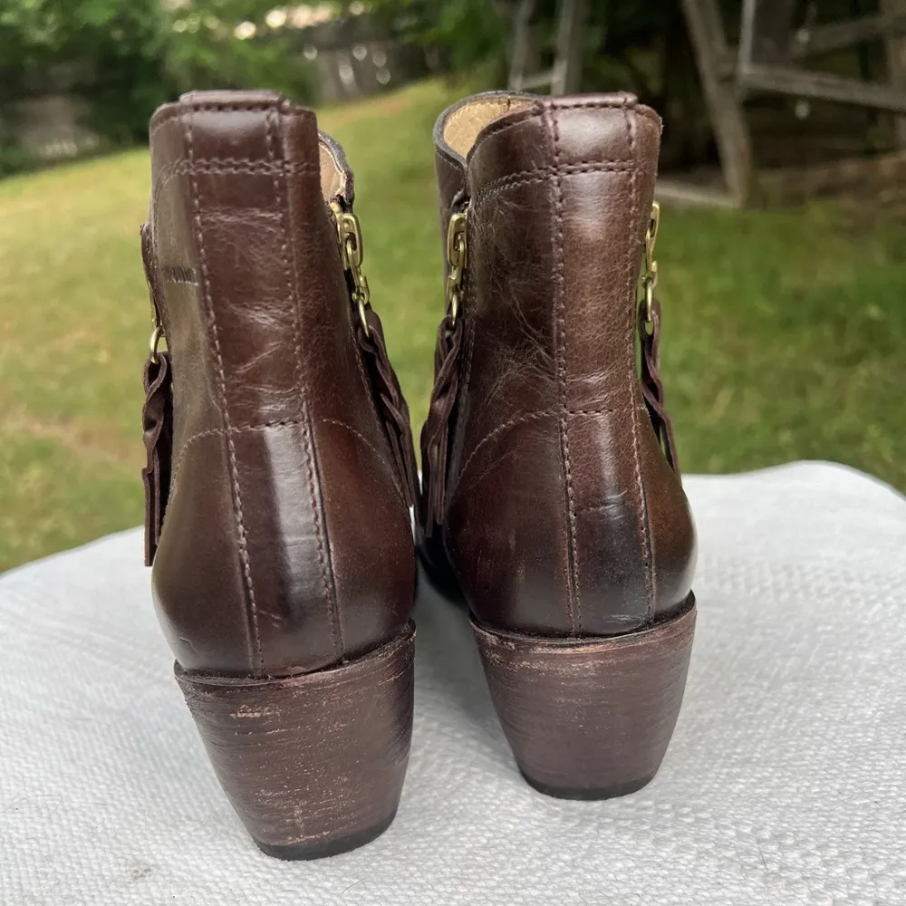 Wolverine Brown Leather Ankle Boots Western Casual Size 6 - Image 3