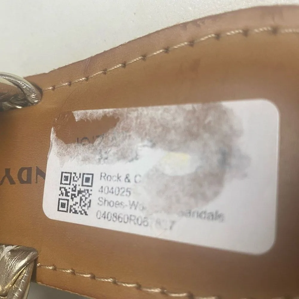 ROCK & CANDY by Zigi Jera Braided Gold Slip‎ On Sandals Size 7 New With Defects - Image 7