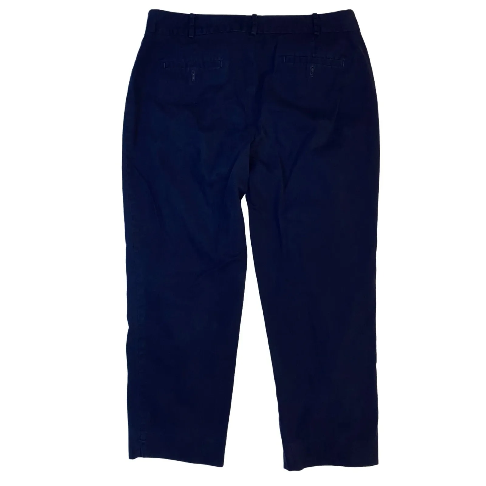 Talbots  Signature Crop Womens 10 Navy Blue Flat‎ Front Crop Career Pants - Image 6