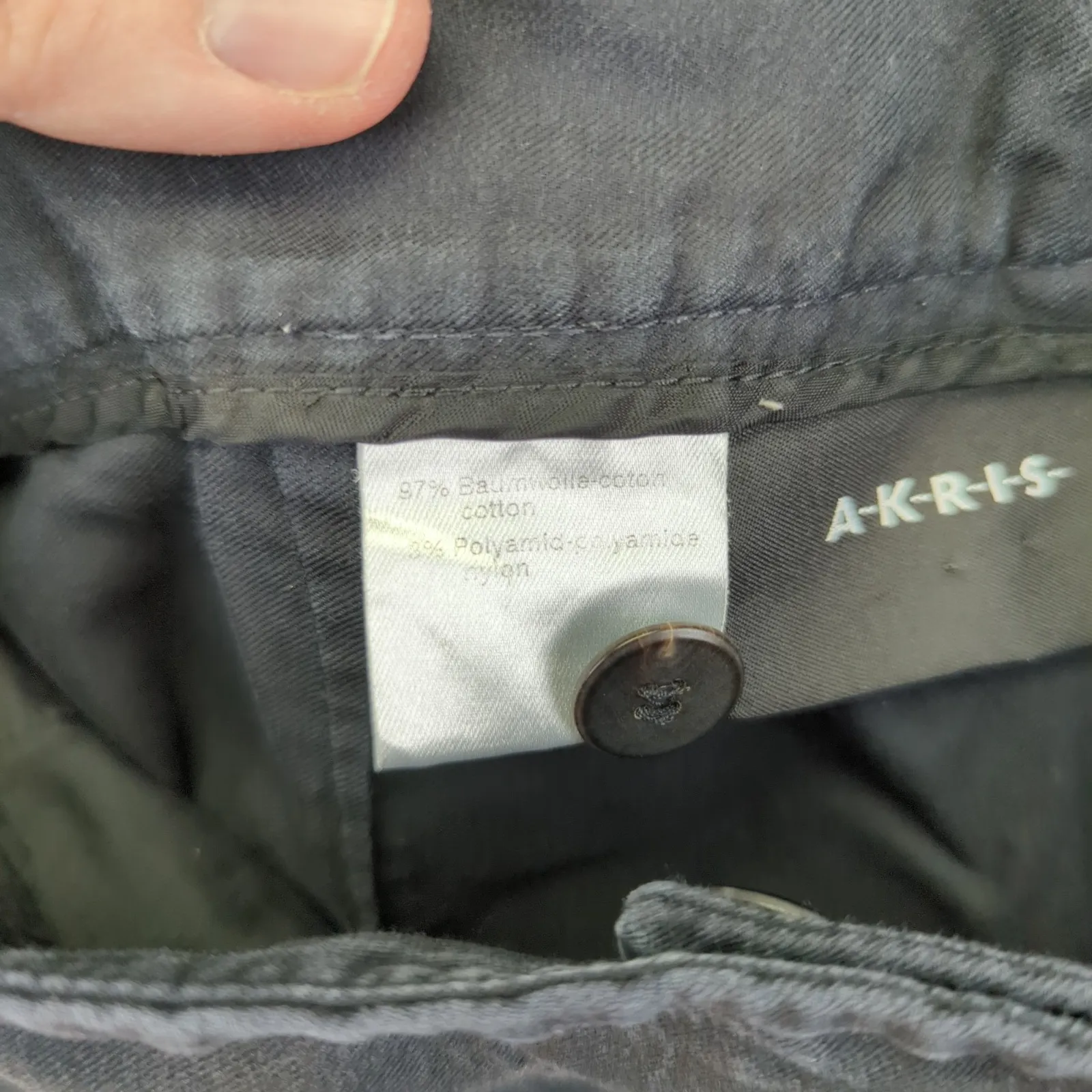 Akris Wide Leg Trousers Dress Pants Womens US 8 Black Cotton Blend Career Flowy‎ - Image 5