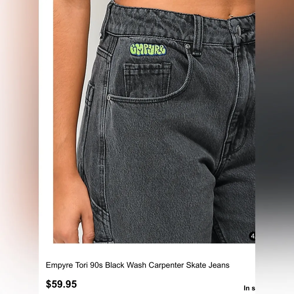 Grey/black baggy straight cut jeans - Image 14