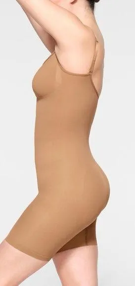 Skims Seamless Sculpt Midthigh Bodysuit in Ochre - Image 2