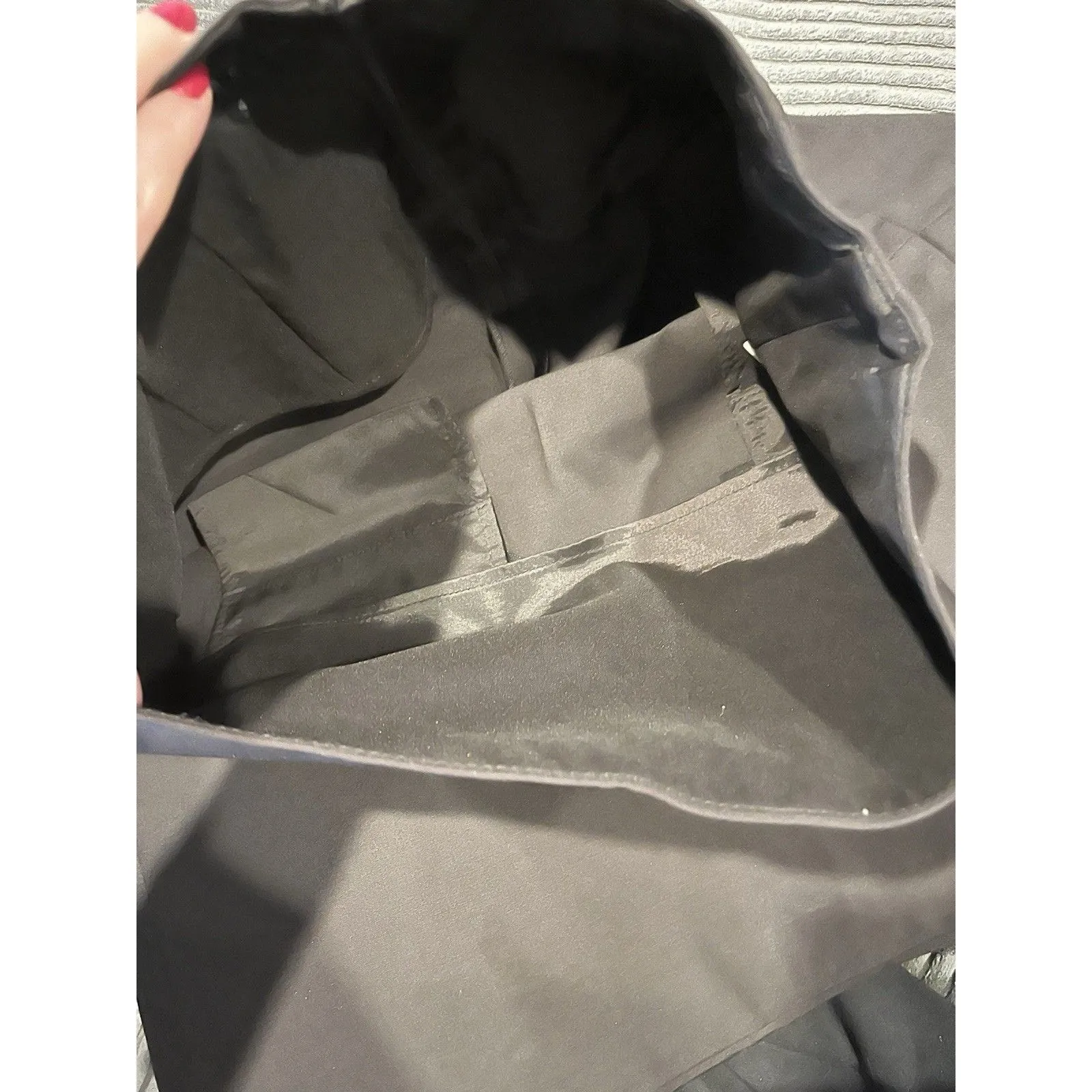 Theory Size 4 Fitted Pencil Tight Skirt Asymmetric Stitch Pockets Black Back Zip - Image 7