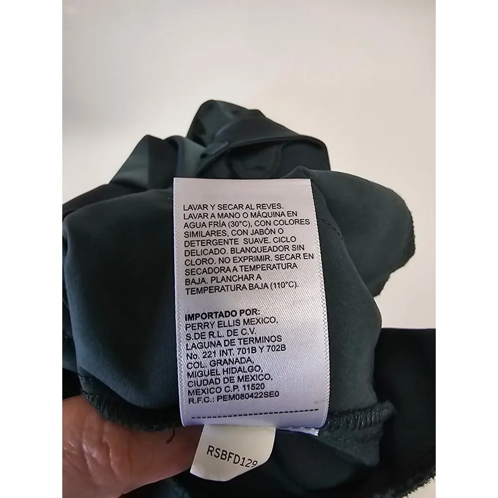 Ella Rafaella Pleated Wide Leg Pants Emerald Green Size 6 TJ962 Silk Like - Image 6