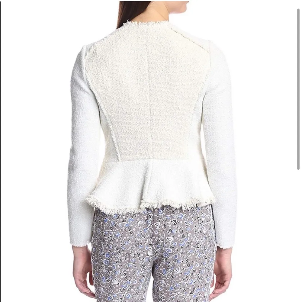 REBECCA TAYLOR COMBO TWEED JACKET IN CELESTE Light Tweed Jacket Academia - Image 3