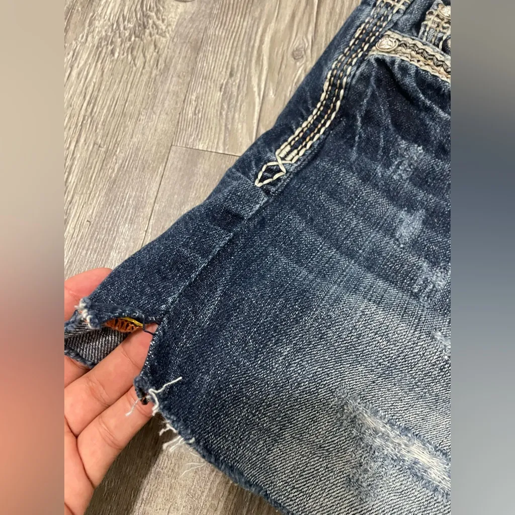 Rock Revival Blue Jean Shorts Distressed Mid-Thigh - Image 8