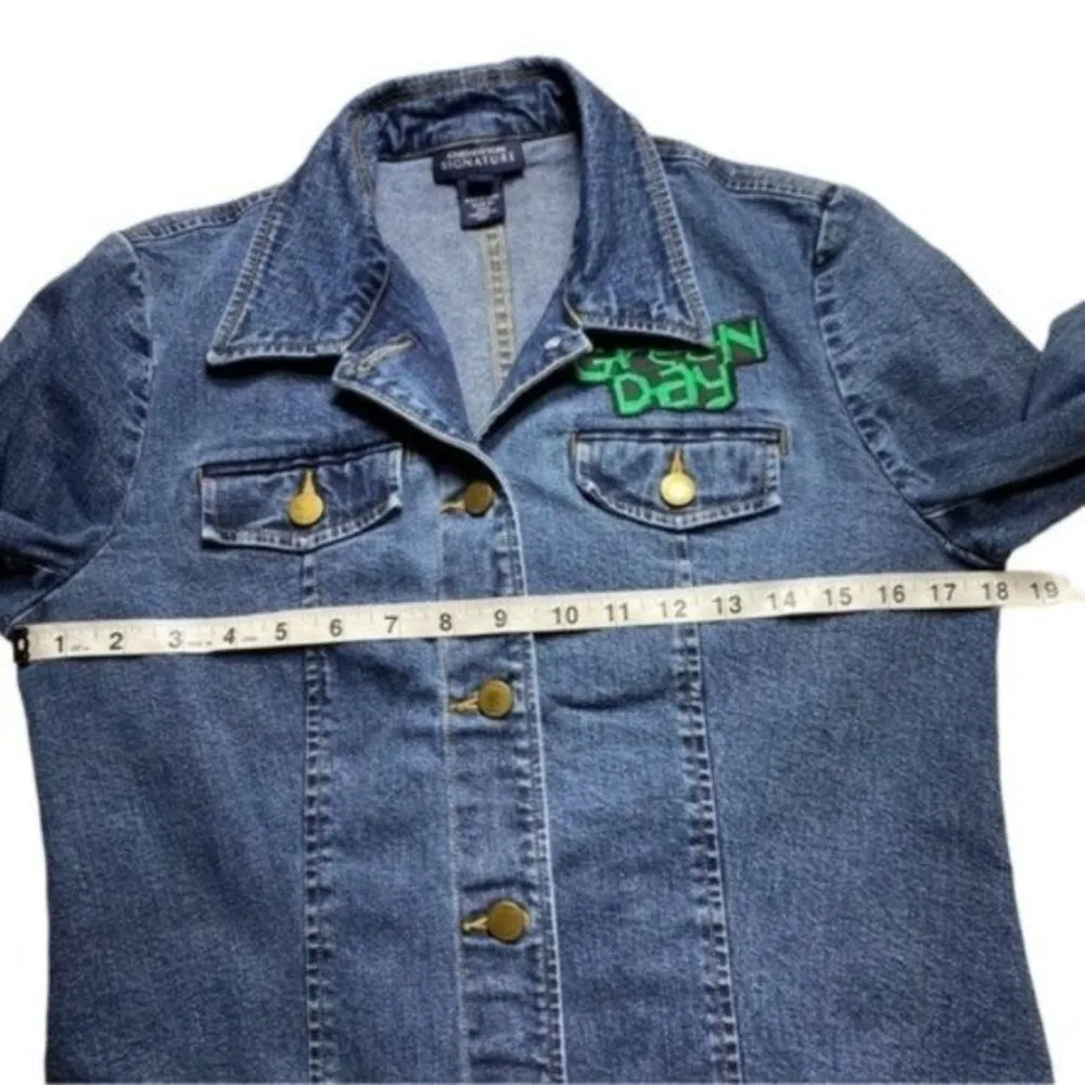GREEN DAY Jacket Patch & Denim Jean Jacket size small - Image 7