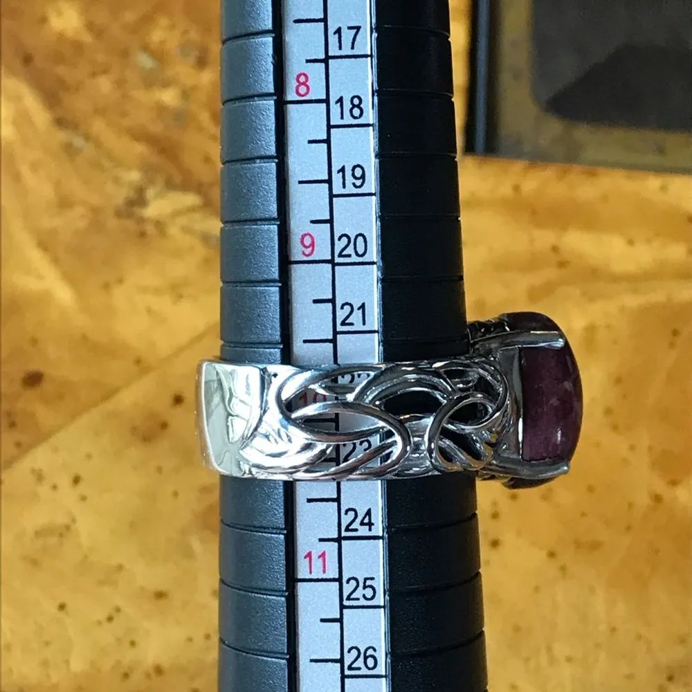 Norwegian Thulite Sterling Silver Ring Size 10 Red - Image 3