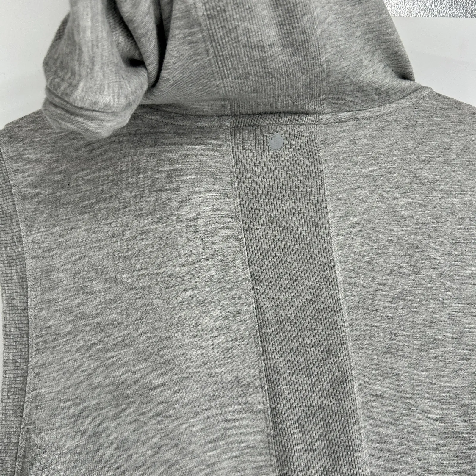 YOGALICIOUS Sweatshirt Vest Hoodie Womens Large Zip Grey Athleisure Sporty Yoga - Image 5