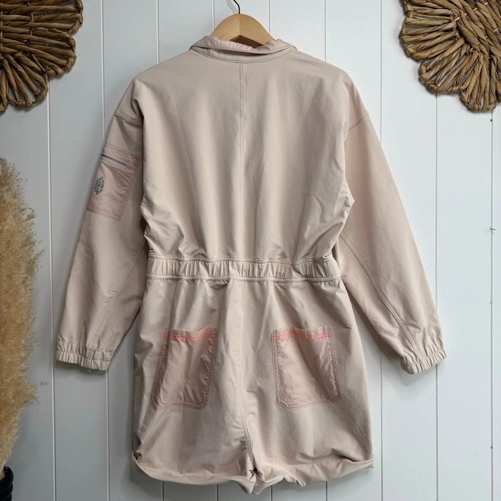 Free People one piece romper onesie jumpsuit shortsie Movement utility Small - Image 5