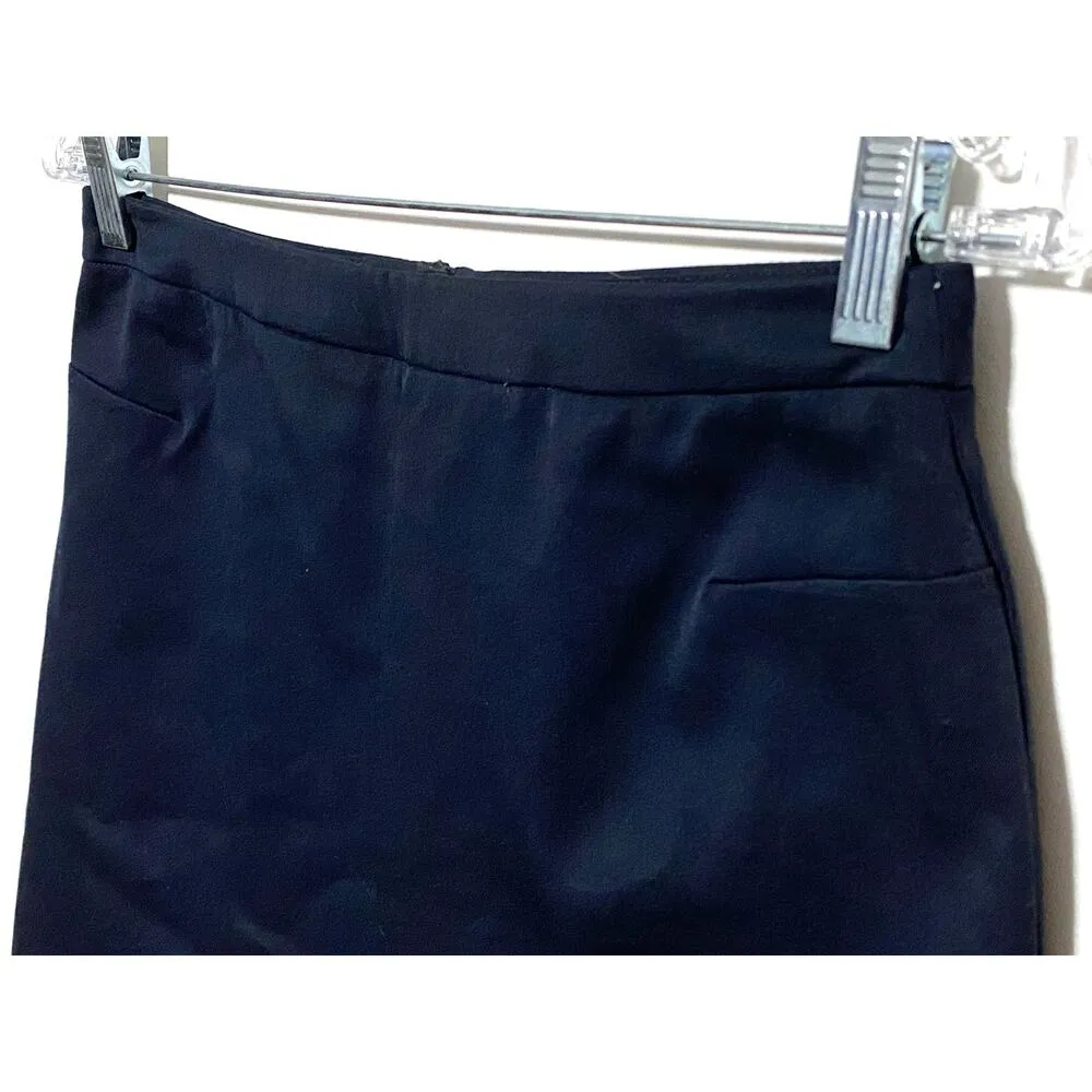 Mixit Mix It Stretch Skirt Navy Blue Womens 4 Stretch Career Modest Uniform - Image 2