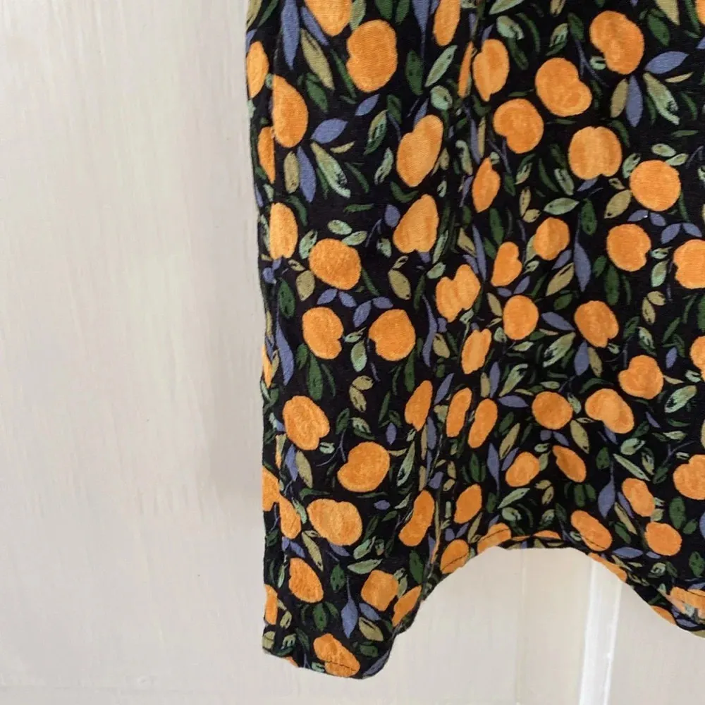& Other Stories Tie Shoulder Mini Dress Oranges Print‎ Floral Tropical Size 6 - Image 15