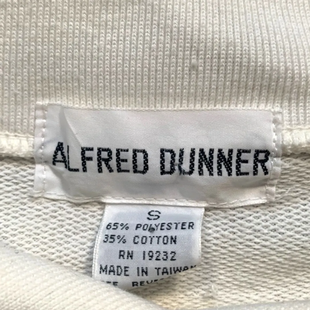 Vintage 80s White Blue Southwestern Geometric Collared Sweatshirt Size Small - Image 7