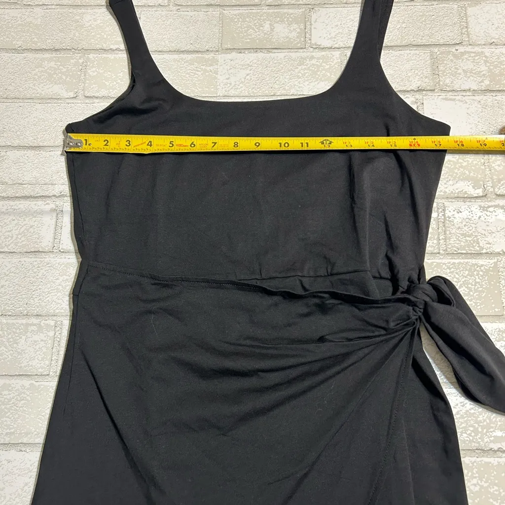 Loft  Black Mini Dress with Side Bow - Image 4