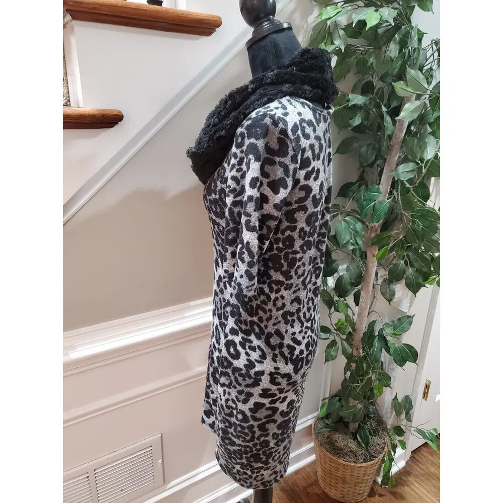 BCX Women Black & Gray Polyester Round Neck Half Sleeve Knee Length Dress Size S - Image 6