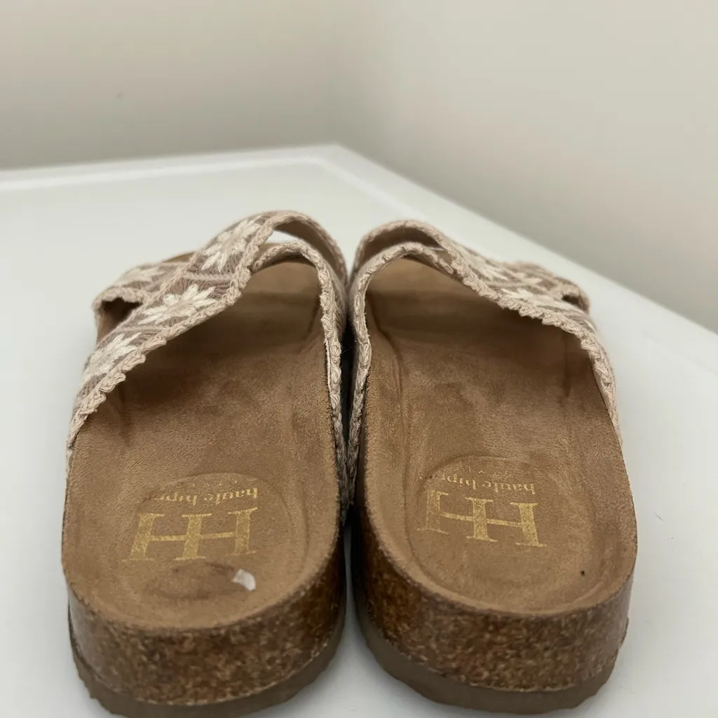 Haute Hippie Makayla Crochet Sandals Cream Tan Size 6.5 - Image 6