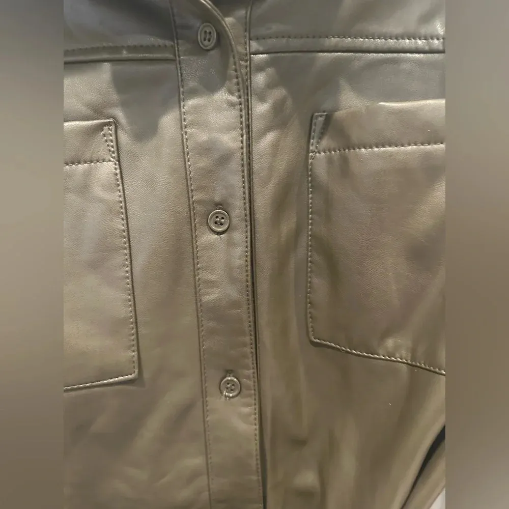 Avec les filles faux leather wrap‎ shirt dress. XS E0145 - Image 11