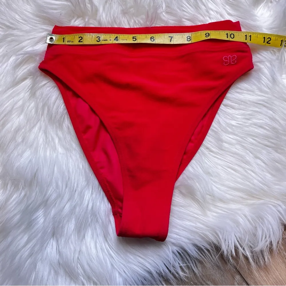 Albion Red Terry Almost Cheeky Swim Bottom. Size XSmall. New Without Tags. - Image 7