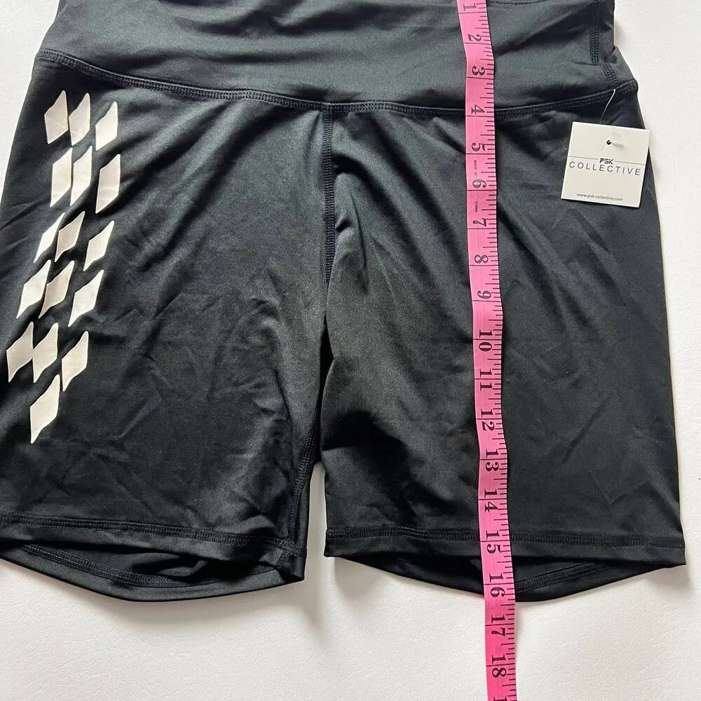 PS Collective Black Shorts with White Checkered Design on the Side Sz L NWT Size L - Image 6