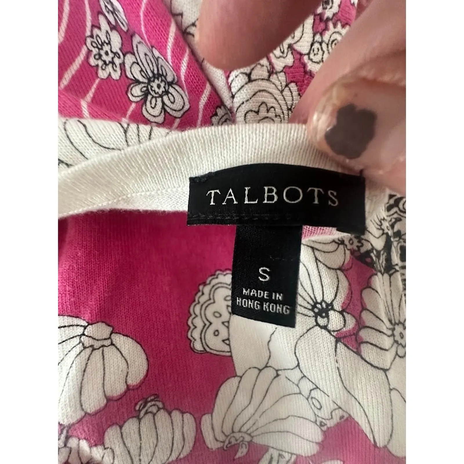 Talbots Sweater Womens Small Pink Floral Pullover Artsy Feminine Tropical Office - Image 5