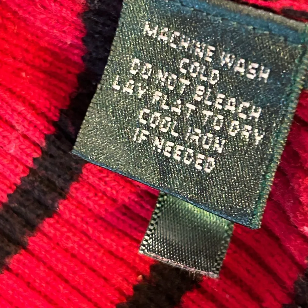 Lauren Ralph Lauren Red Black Striped Turtleneck Sweater 100% cot… Size XL - Image 4