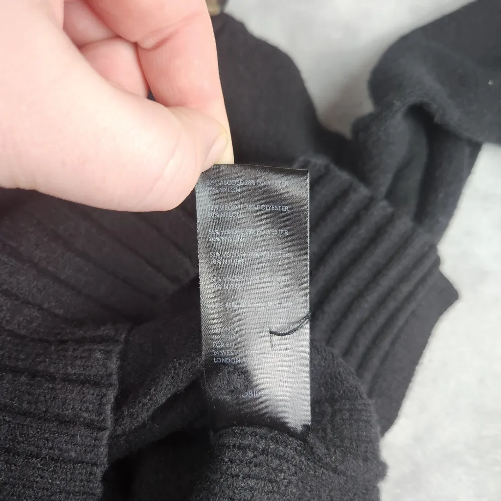 Anthropologie Margarita Mock Neck Tunic Sweater Black Minimalist Size S Small - Image 10