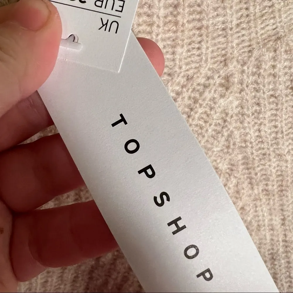 Topshop Ribbed Cropped Crew Neck Knitted Sweater Nude - Image 12