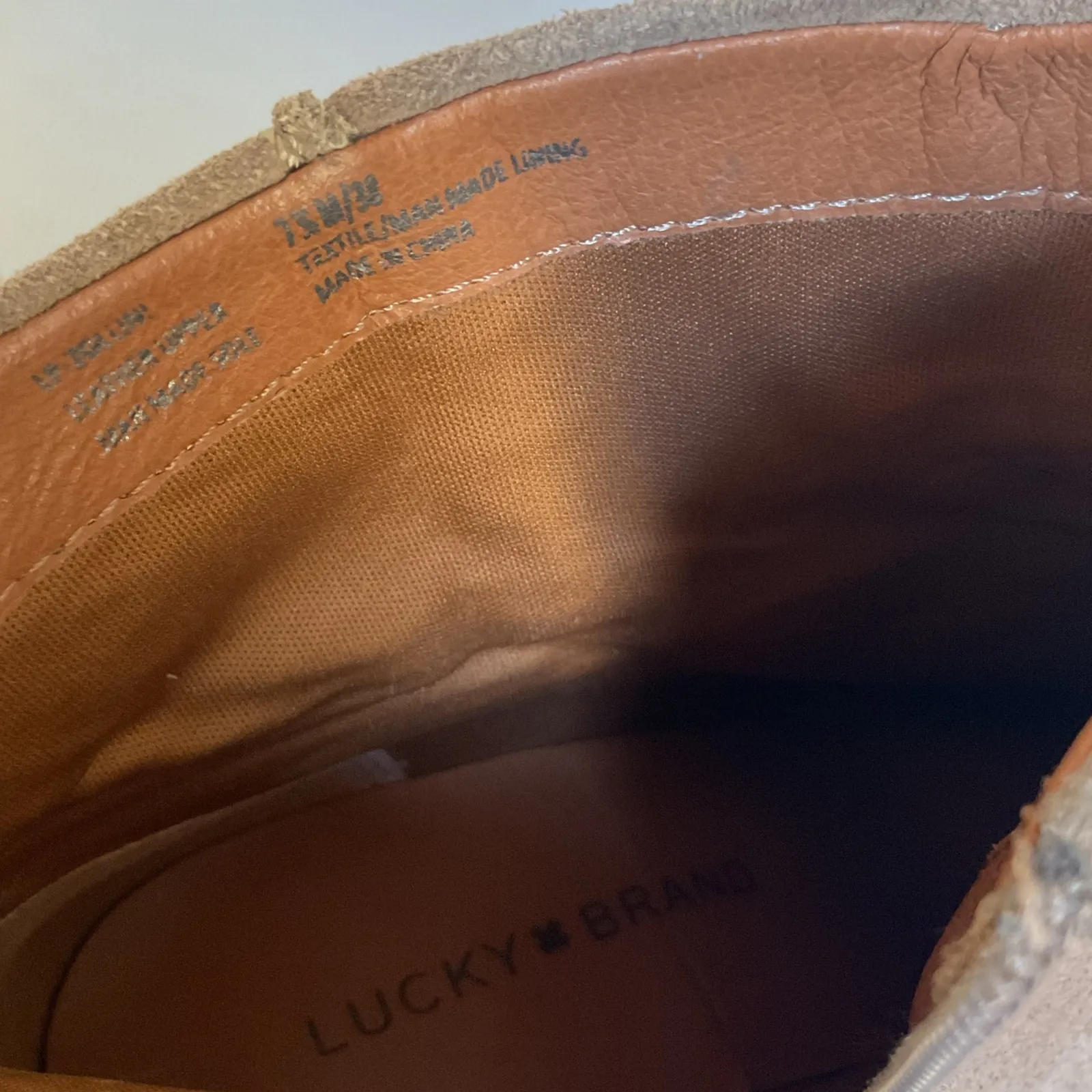 Lucky Brand Suede Ankle Booties • Beige/Taupe • Wedge Heel • Women’s 7.5 - Image 10