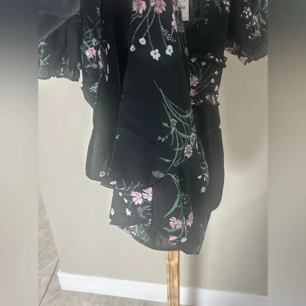 Francesca’s Mi Amor Black Floral Mini Dress Size XS NWT - Image 6