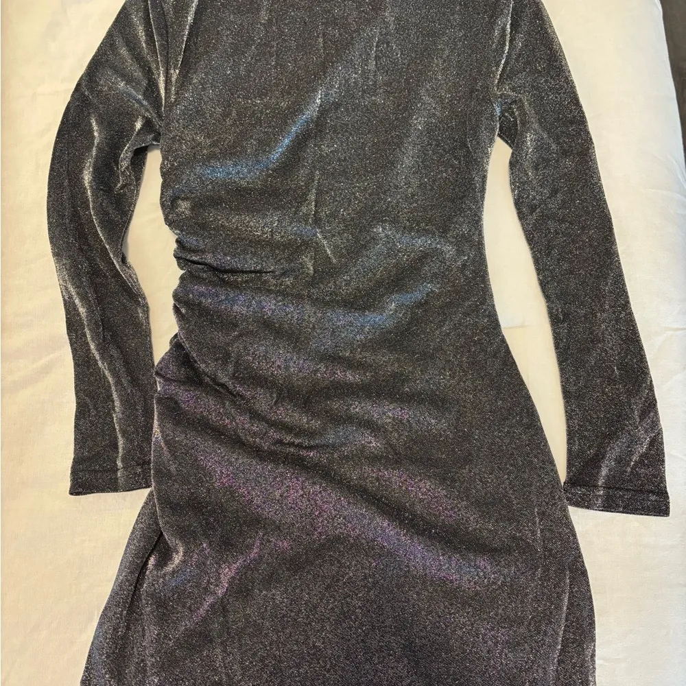 Silver Asymmetrical Bodycon Mini Dress - Image 4