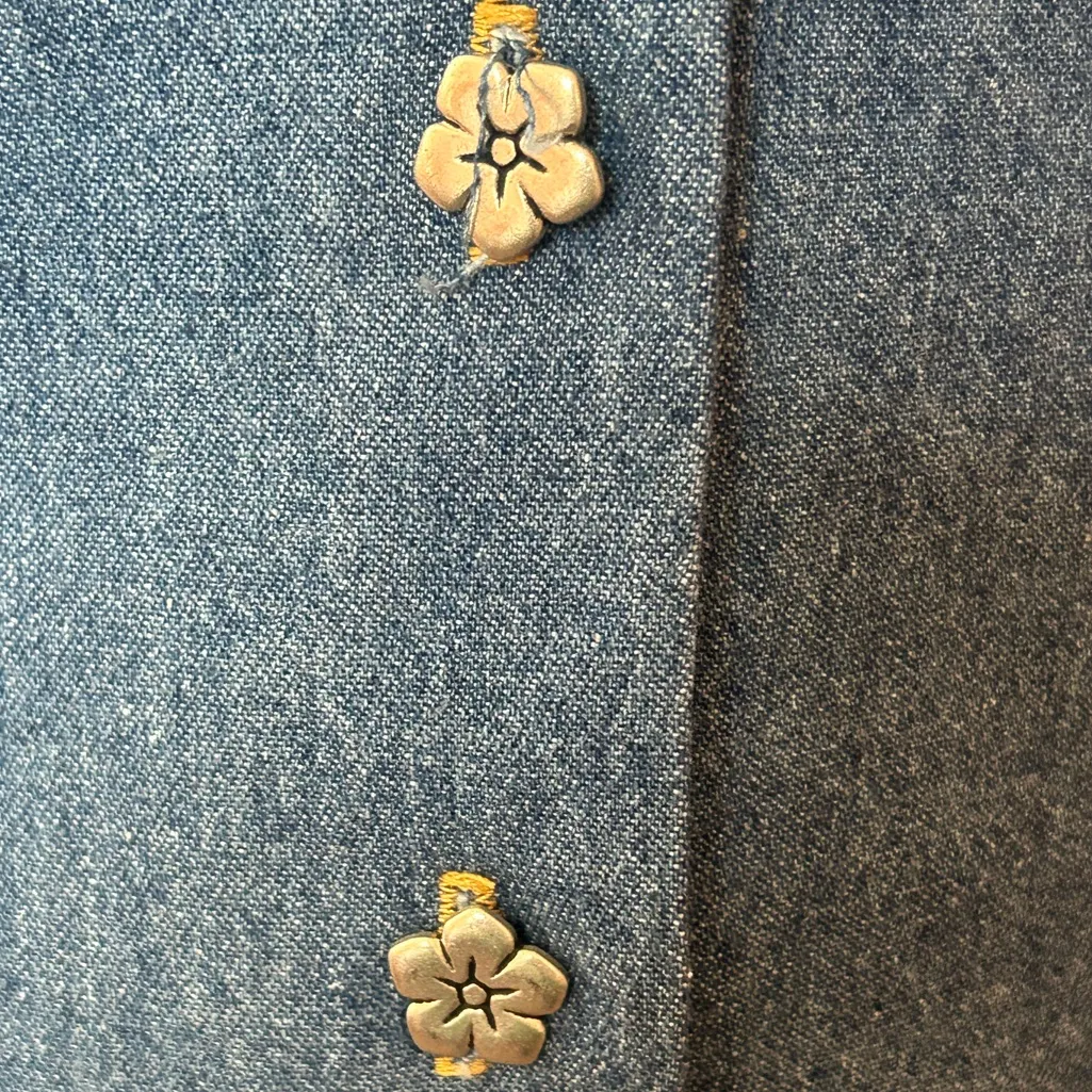 Authentic early 90s Vintage floral grunge Cottagecore denim floral dress NWT S - Image 8