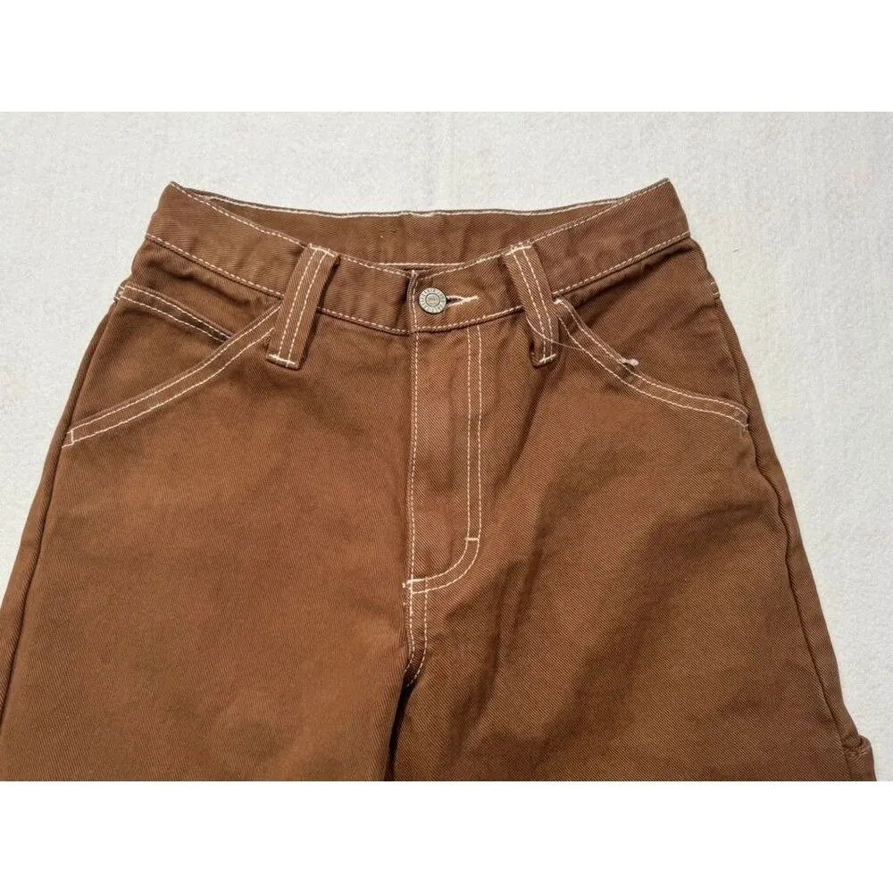 John Galt Brandy Melville High Rise Y2K Brown Carpenter Jeans Women's Small S - Image 3