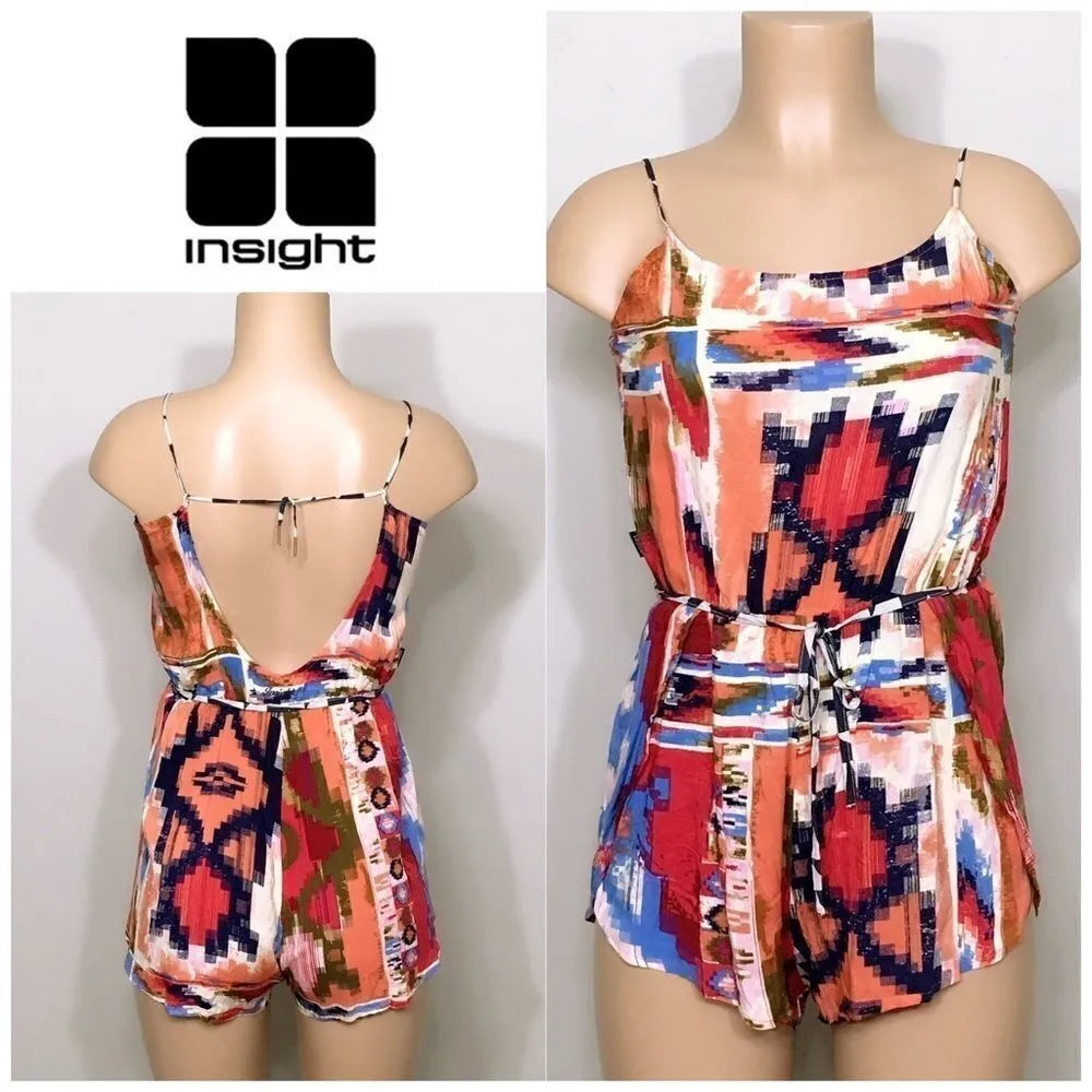 INSIGHT multicolored romper. NWOT Blue Size 4 - Image 2